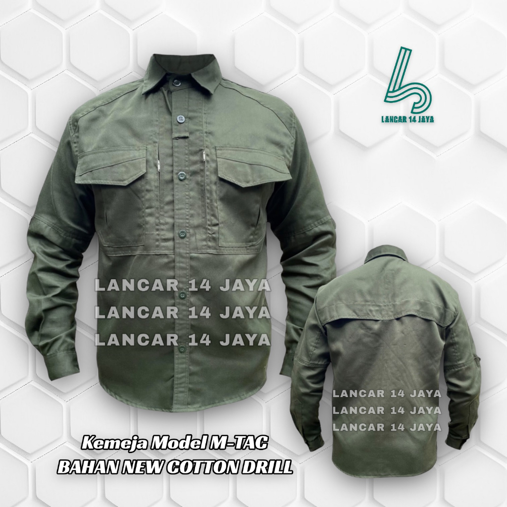 Kemeja PDL Model M-tac / Kemeja Tactical / PDH Lengan Panjang / Kemeja Lapangan Lengan Panjang Pria Size M-XXL