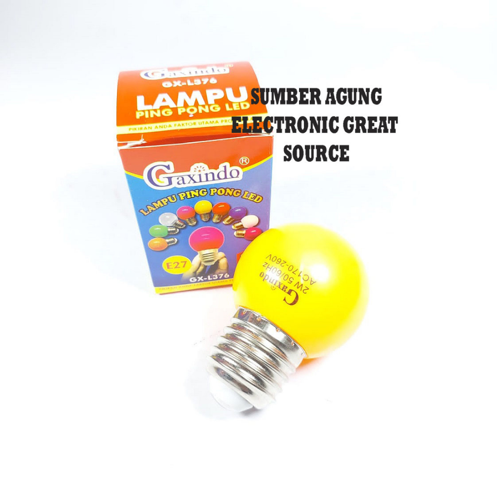 Gaxindo Lampu Pingpong LED Warna Pink Jambon Merah Muda Fuchsia Neon Ping