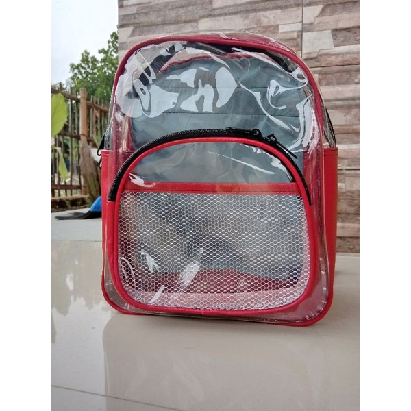 Tas ransel mika transparan / tas gendong transparan / Ransel anak polos