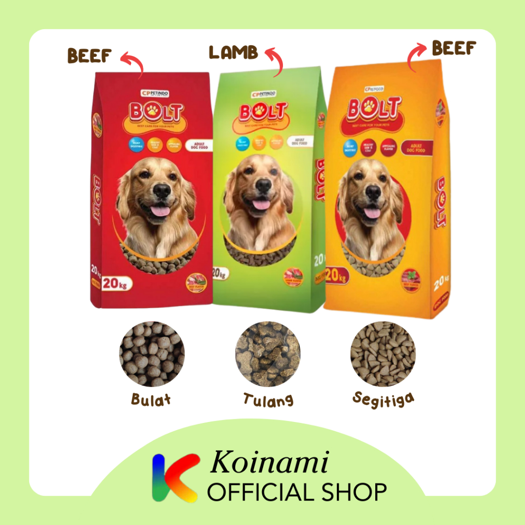 BOLT DOG FOOD 1kg / dogfood / dray food / pakan hewan / makanan anjing/ petshop