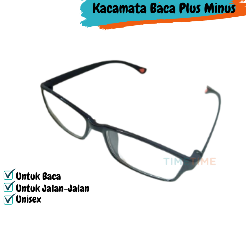 Kacamata Baca Plus Minus Reading Glasses Kaca Mata Rabun Jauh dan Rabun Dekat Kacamata Jalan Pria atau Wanita Tipe 1955