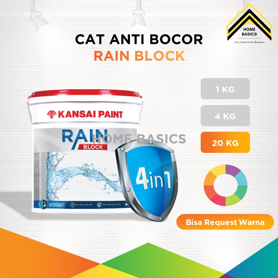 Cat Tembok Anti Bocor Rain Block Kansai Paint 20 kg / Cat Waterproof / Cat Eksterior
