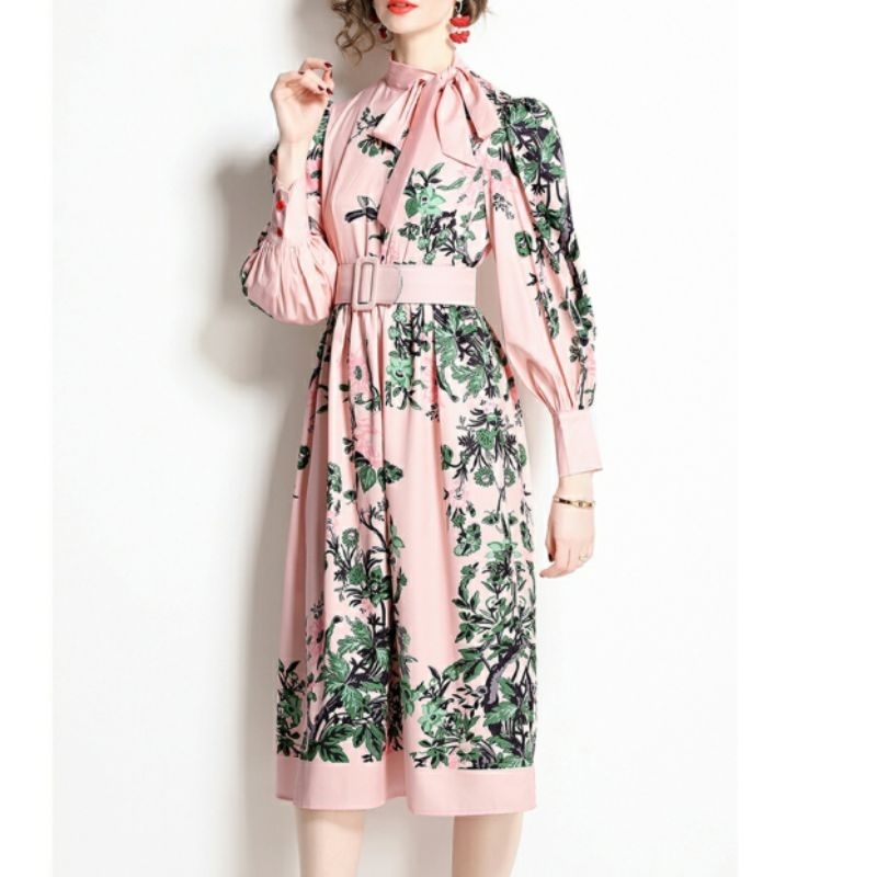 MDLV ~ 18123# Wynona Midi Dress Flower