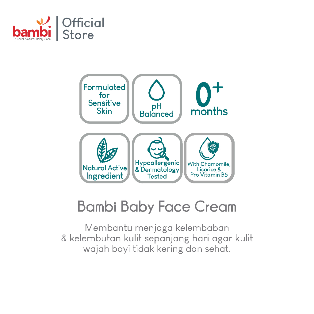 Bambi - Baby Face Cream - Cream Wajah Anak &amp; Bayi