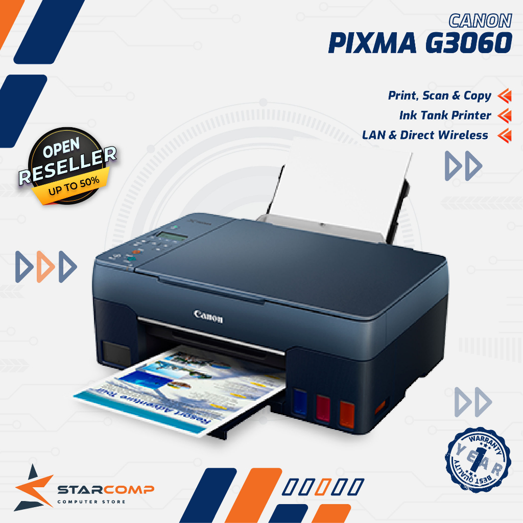 Printer Pixma Canon G3060 Print Scan Copy WiFi Wireless G 3060