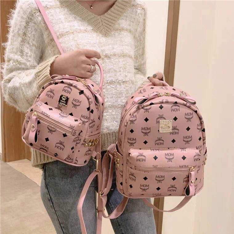 Backpack Ransel Wanita Gendong Punggung Polos Kulit Resleting Aesthetic Bahu Makeup Kekinian Terbaru Import