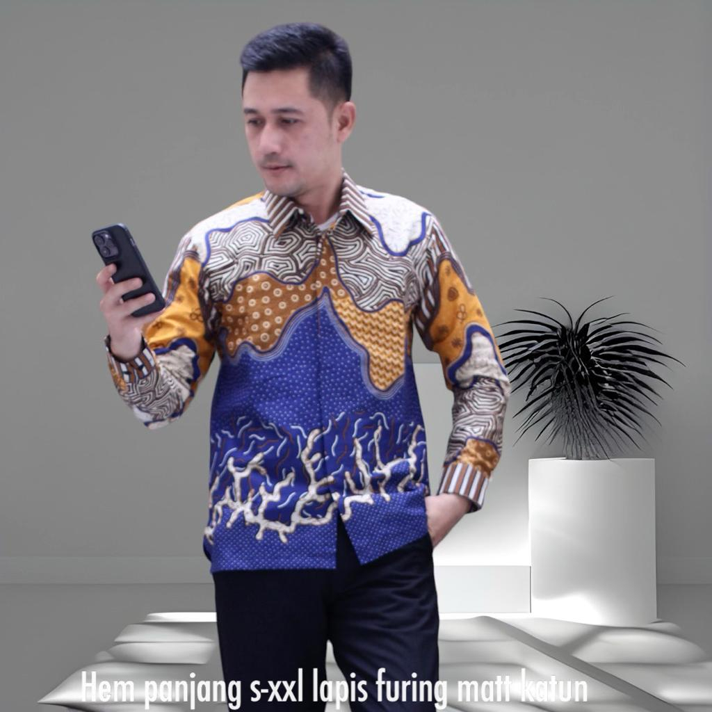 Kemeja Batik Solo 29 | Hem Batik Pria | Atasan Lengan Panjang