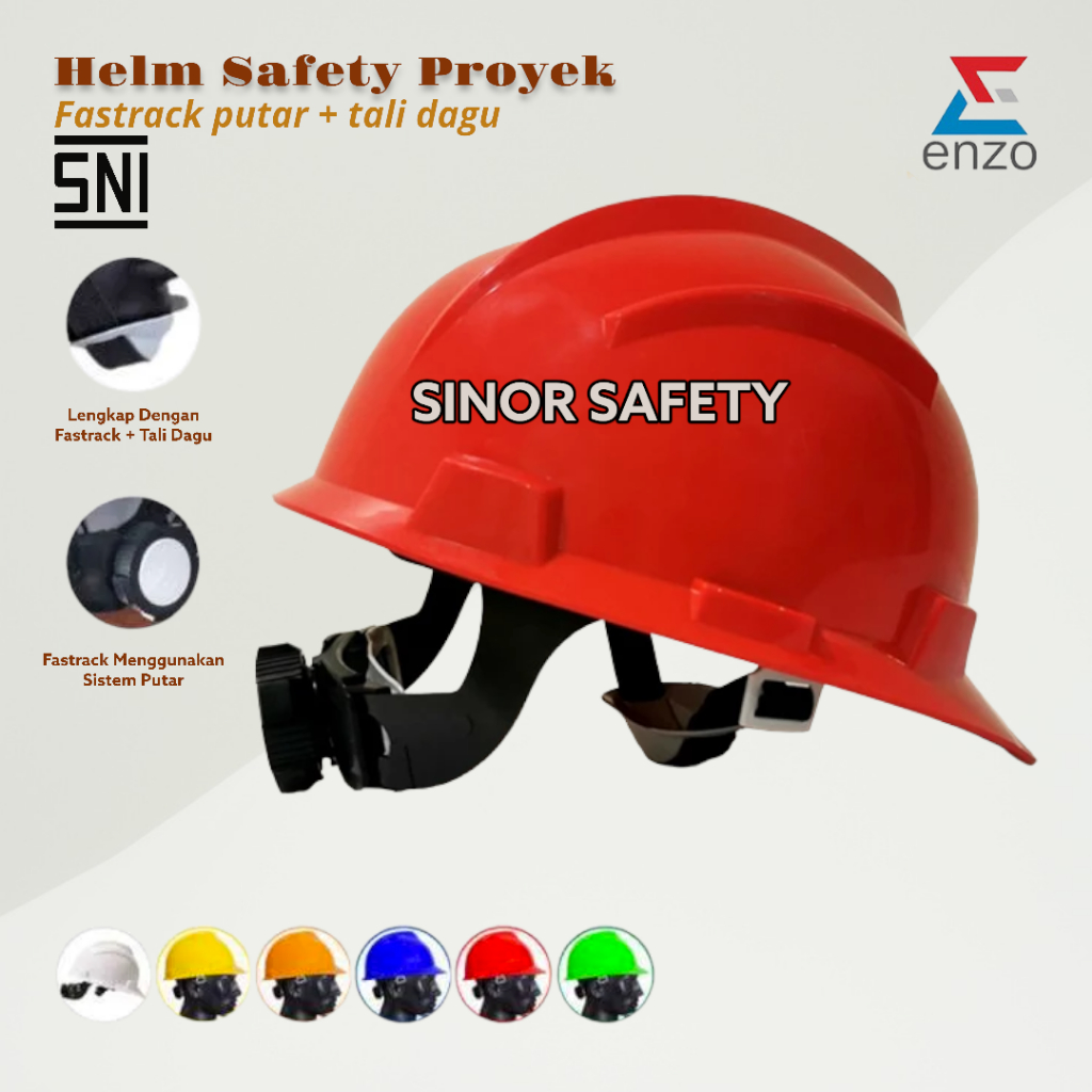 Safety Helmet SNI Enzo Helm Proyek + Sarang Putar Fastrack