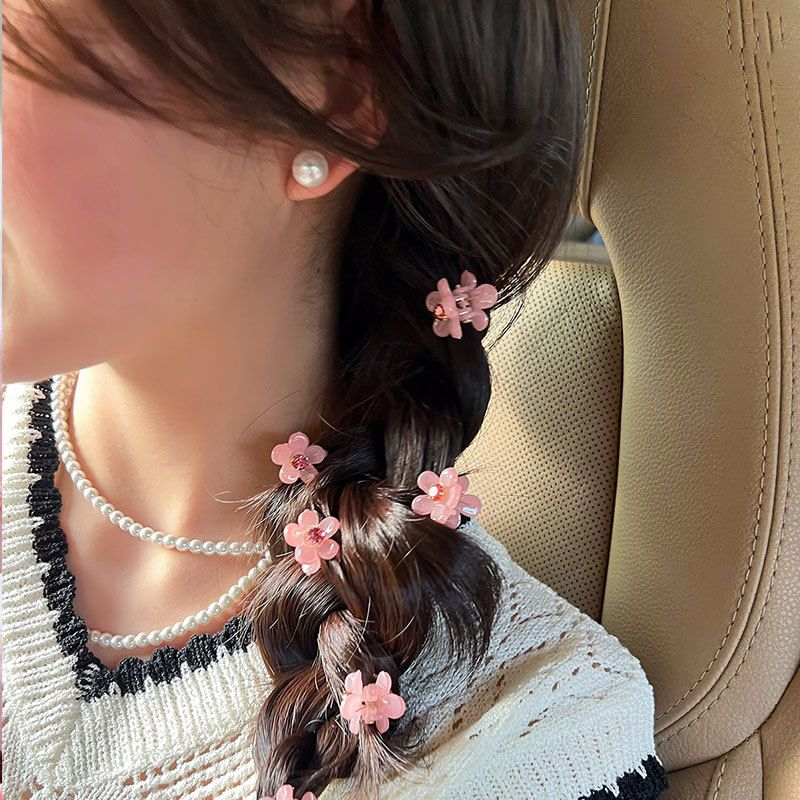 Jepit Mini Rambut Elegan Motif Mutiara Bunga Daisy Korean Style Import