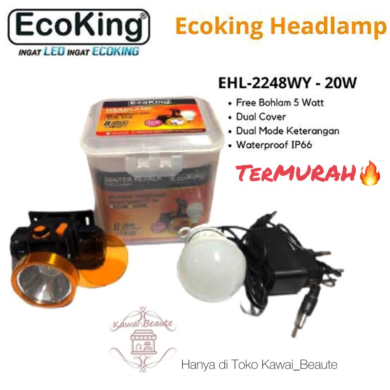Ecoking Senter Kepala 3W 2200WY / 2221WY / 2248WY 20W+5W Head Lamp