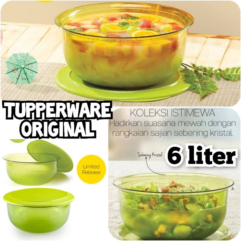Tupperware Original Crystal Bowl Jumbo Wadah Makanan Berkuah Es Buah
