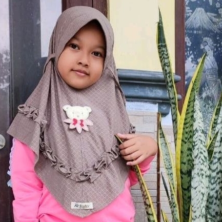 Hijab Anak RUBY/BOBA/BROS H cantik bhn Jersey Super & Airis, melar, adem|umur 2 sampai 9 thnan tgtg 