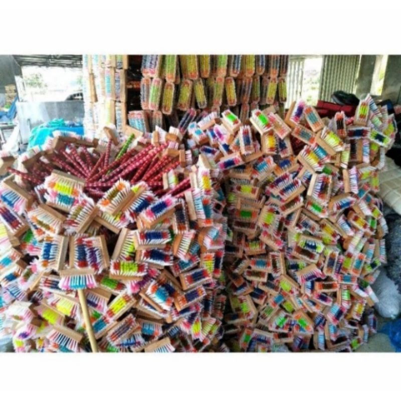 Sikat Gagang Kayu Panjang Sikat WC Dorong Sikar Kamar Mandi
