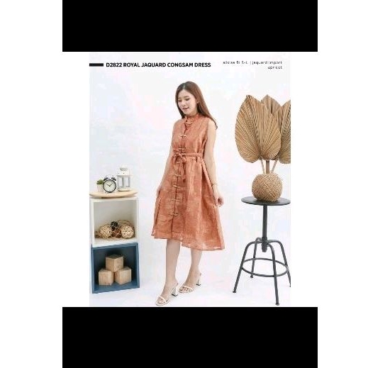 Apricot party cheongsam dress import chongsam korea