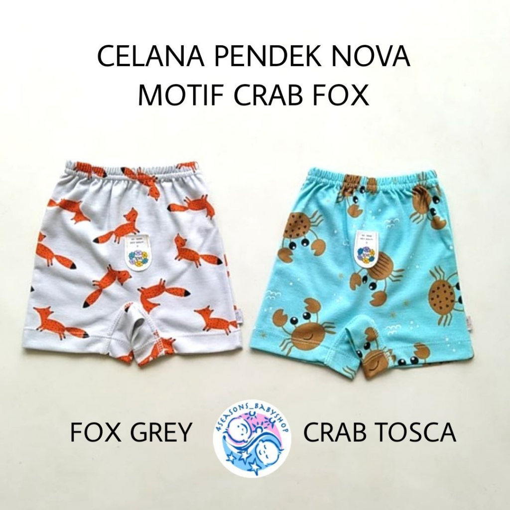 CELANA PENDEK NOVA MOTIF CRAB FOX
