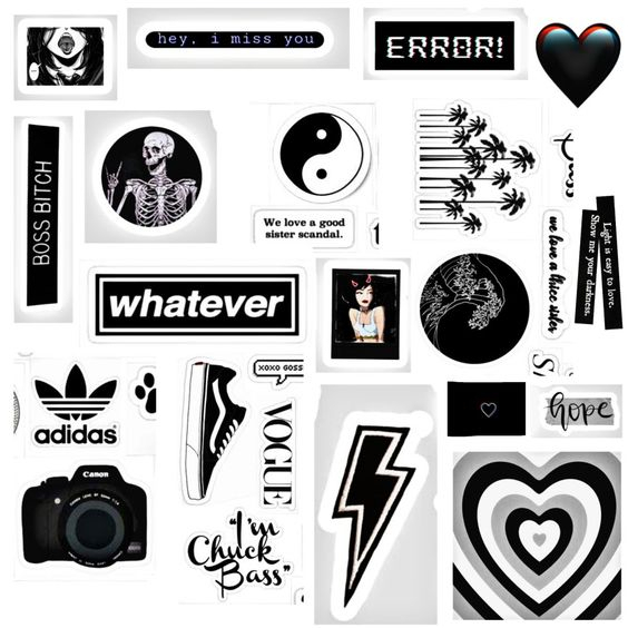 

Sticker Black White Love For Laptop Aesthetic Sticker