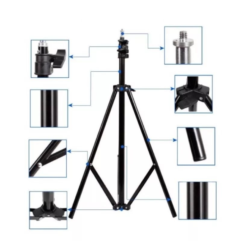 TRIPOD 2.1 M FREE TOMSISS + MINI BALL +HOLDER U TRIPOD STAND 2.1 METER STAND HOLDER PHONE KUALITAS BAGUS TERJAMIN