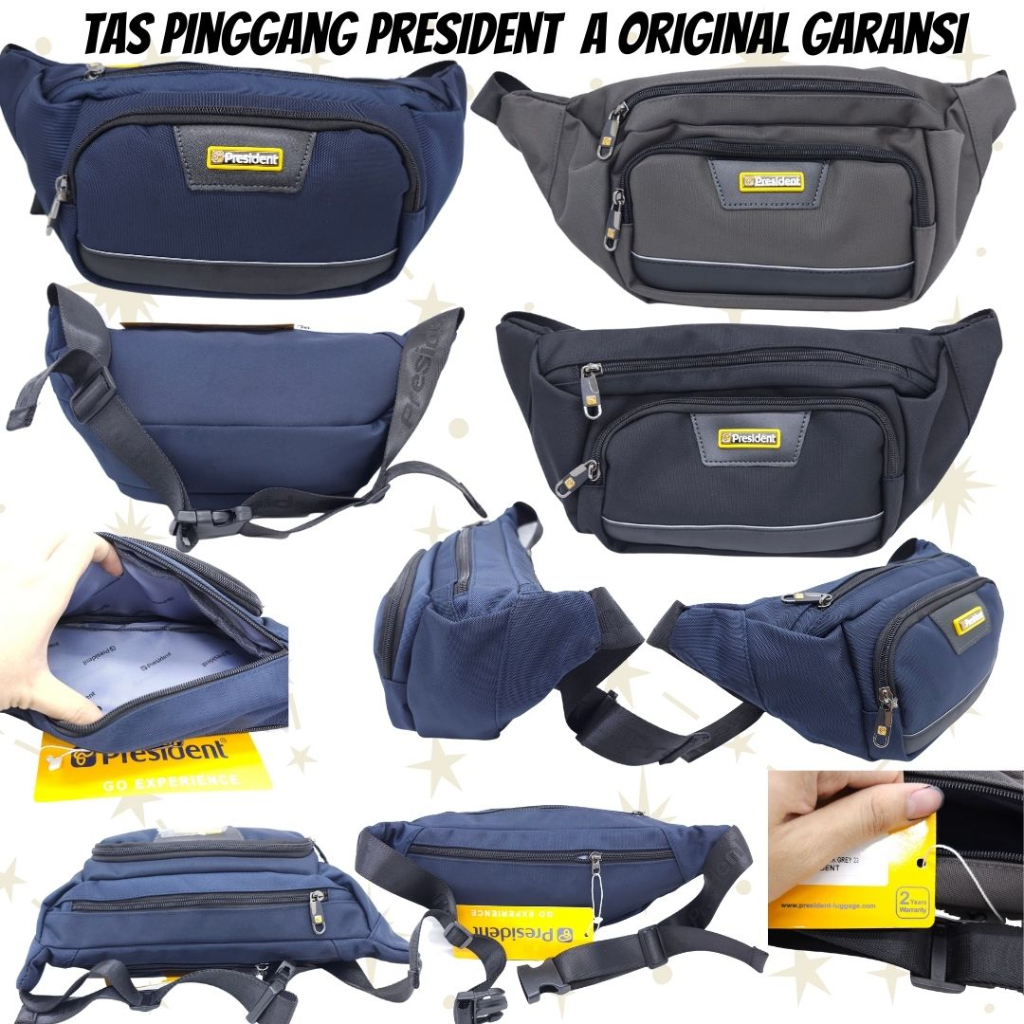 TAS PINGGANG PRESIDENT ORIGINAL GARANSI 2 TAHUN IMPORT BARU / WAIST BAG PRESIDENT PREMIUM ORIGINAL GARANSI RESMI / TAS SELEMPANG PRESIDENT IMPORT ORIGINAL MURAH / TAS PINGGANG PRESIDENT KAIN KANVAS PREMIUM BARU / TAS PINGGANG FASHIONABLE PREMIUM GARANSI