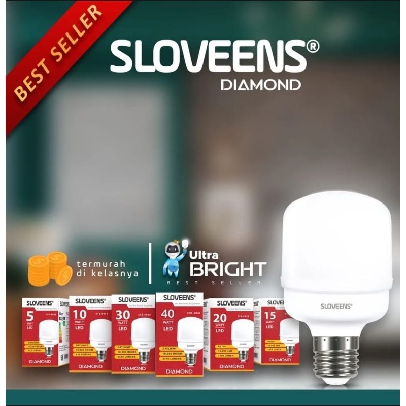 Lampu Led Sloveens Diamond 15 watt 15w Cahaya Putih Terang Berkualitas