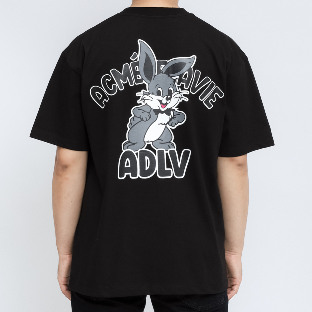 ADLV. Cartoon Rabbit Black Tee