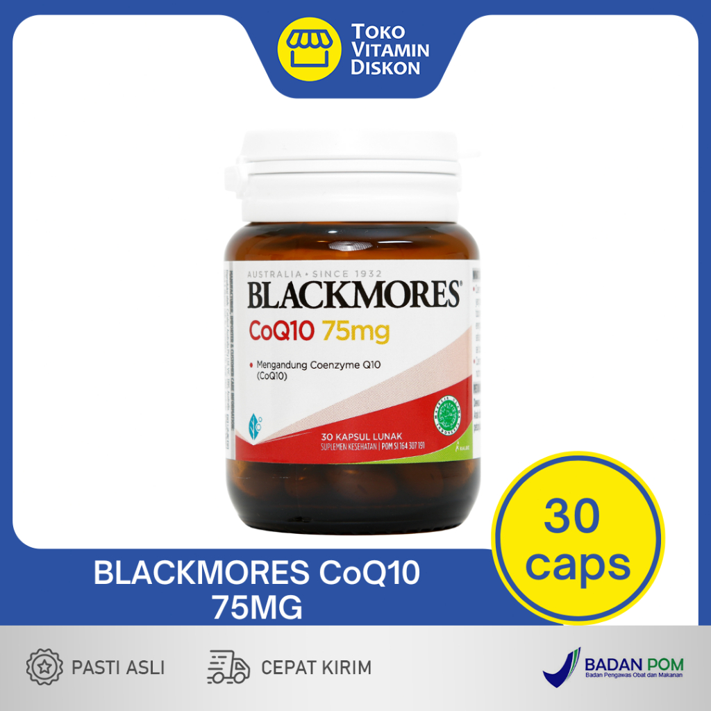 BLACKMORES COQ10 75MG BPOM KALBE - 30 CAPS Vitamin kesehatan jantung