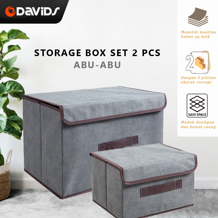 Tempat Penyimpanan Serbaguna Storage Box Organizer Baju Mainan 2 in 1