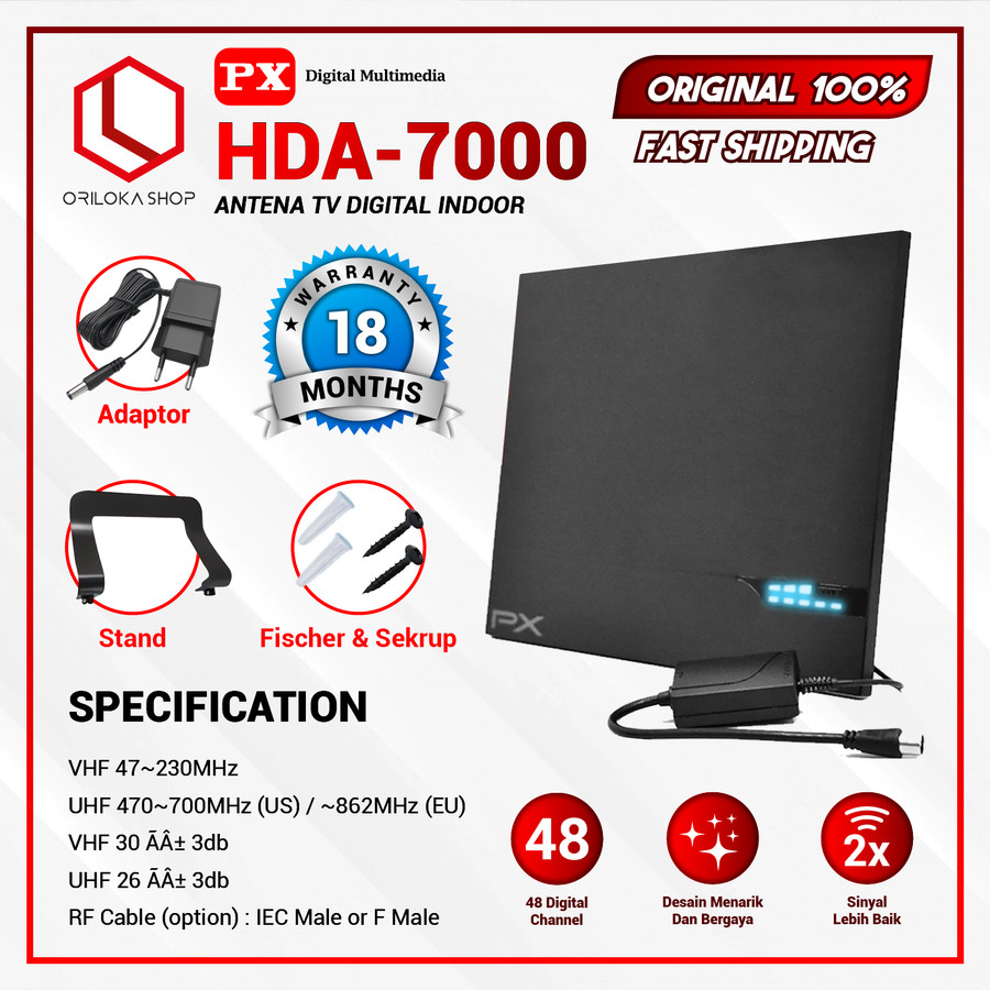 PX HDA-7000 Antena TV Digital Analog Booster Indoor - Garansi Resmi PX