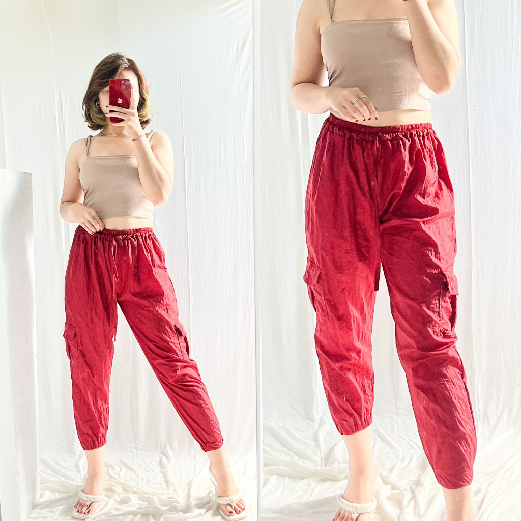 READY JOGGER CARGO PANTS//KULOT PANJANG PARASUT WANITA//JOGER KOREAN STYLE