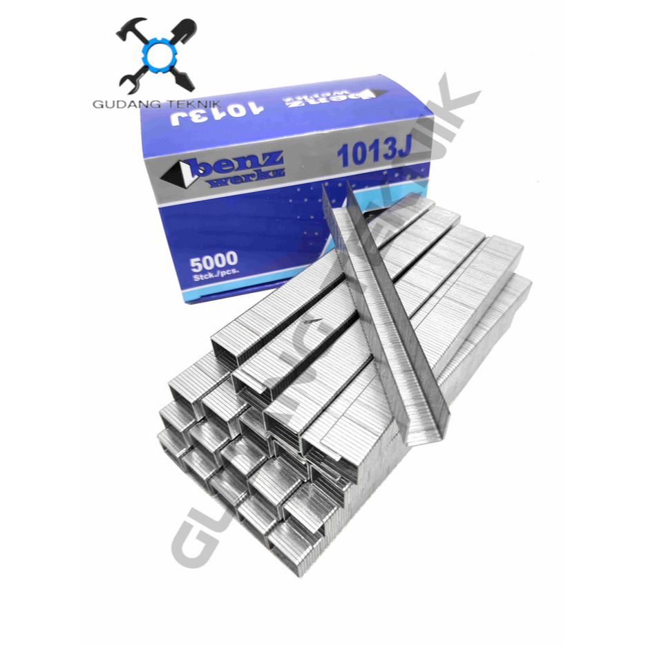 Isi Staples Paku Tembak Model U 5000pcs 1006J 1008J 1010J 1013J 1016J BENZ / Refil Refill Isi Ulang Air Nailer Angin 1006 1008 1010 1013 1016 Stapler Gun Tracker Brad Nailer 1006 J 1008 J 1010 J 1013 J 1016 J BENZ