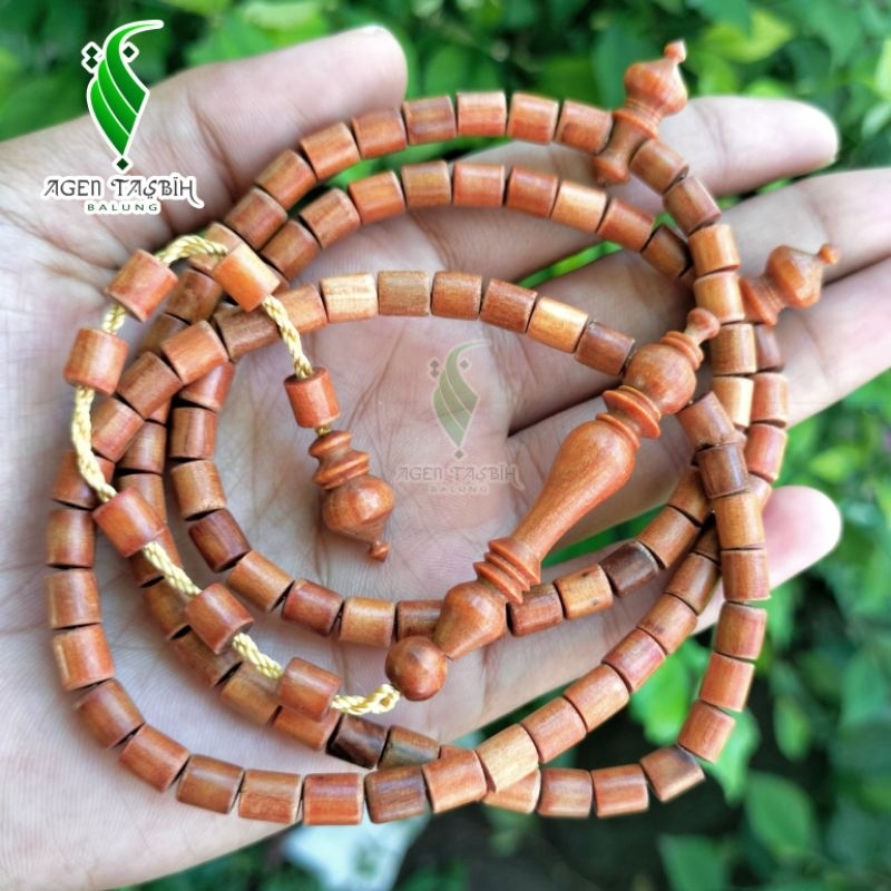 Tasbih muslim Kayu Agatis Tabung size 5mm Asli Original