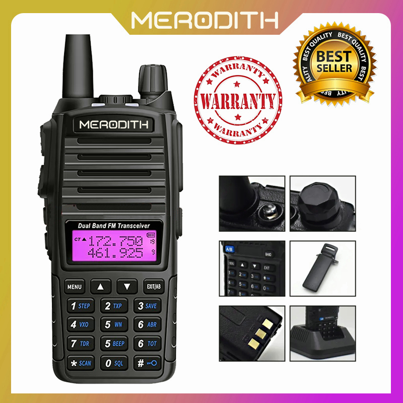 HT MERODITH UV82 walkie-talkie uv82  VHF UHF FM 5W Dual Band Two  way radio handy talkie /walkie handy uv82 asli