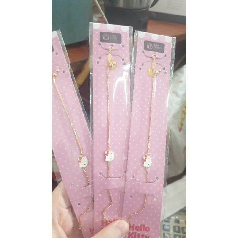 gelang serut anak remaja hello kitty kucing lucu emas asli 700 70% 16k 17cm