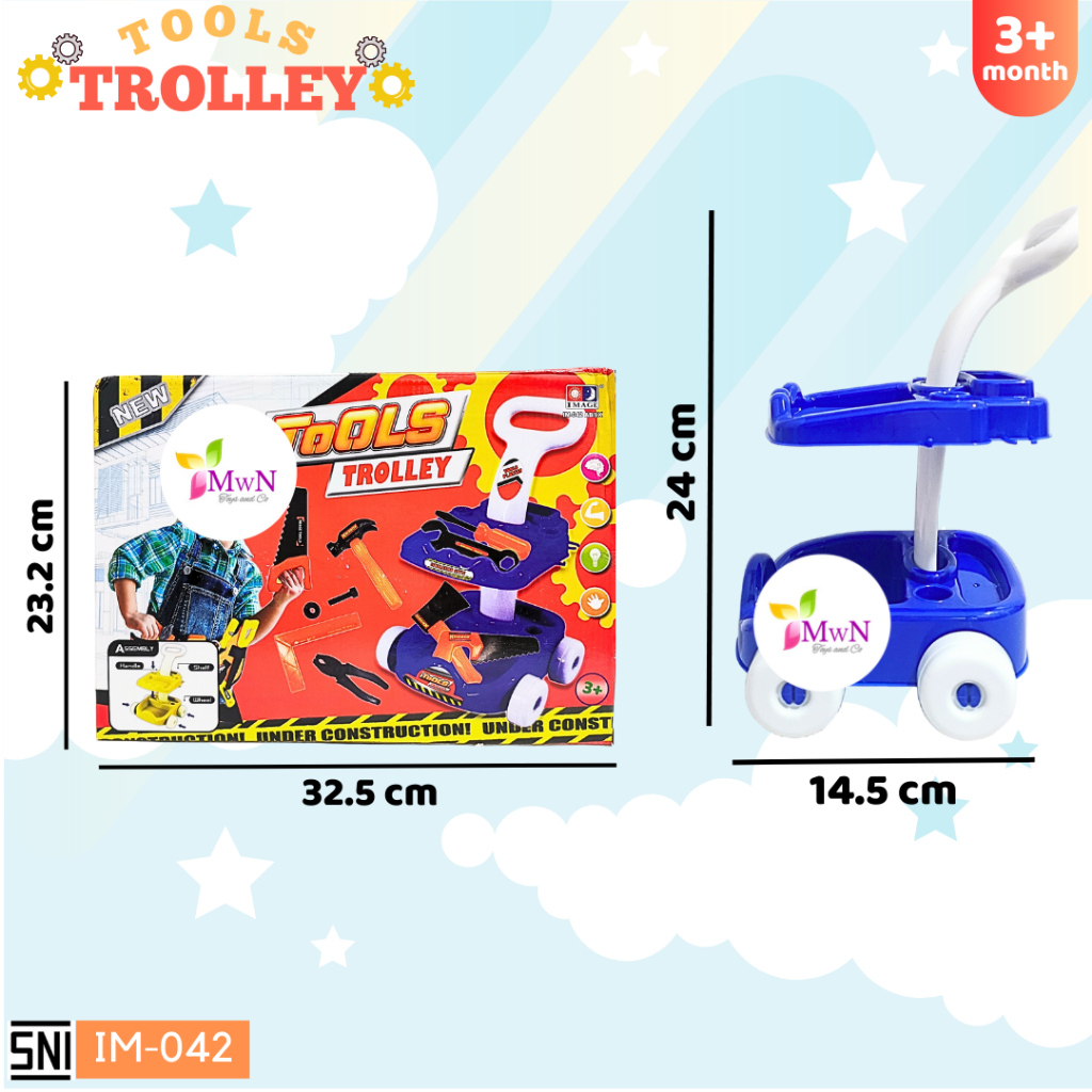 MWN Mainan Tools Trolley Set Dus No.IM-042