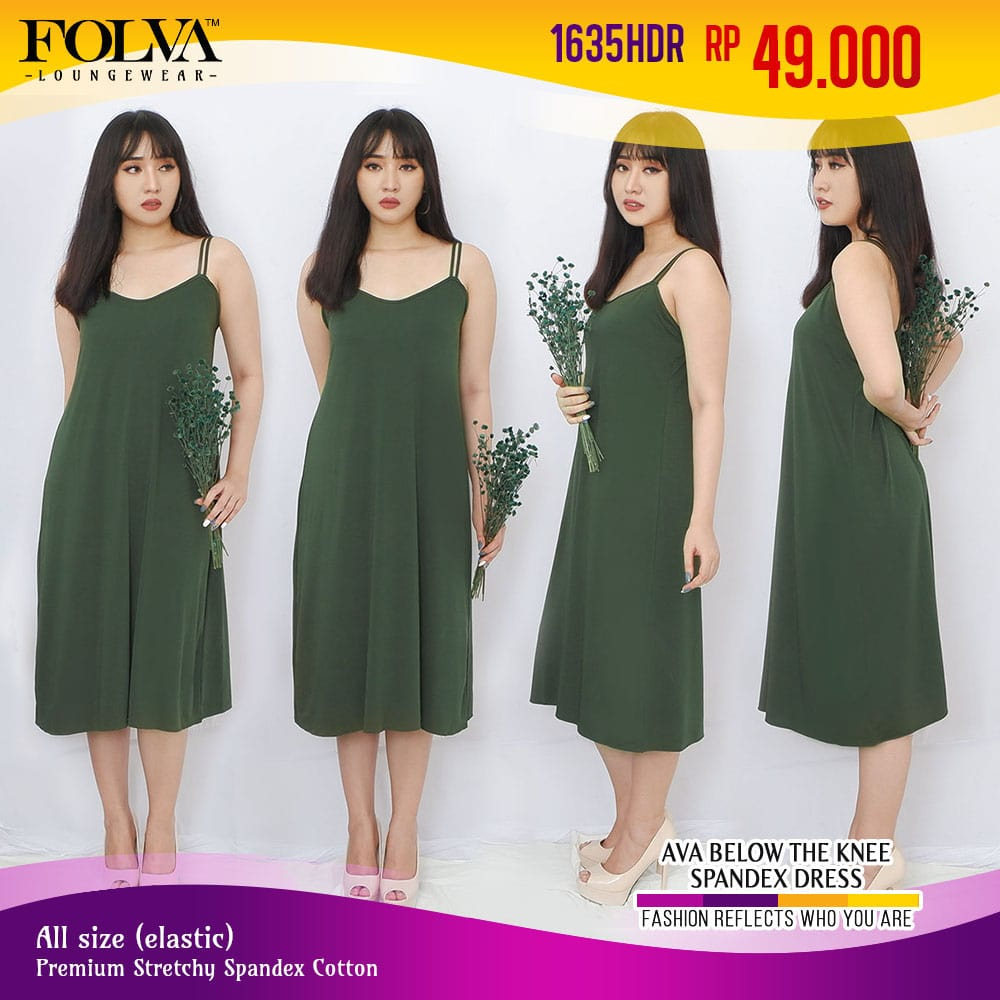 FOLVA dress tanktop baju tidur wanita daster spandex melar all size