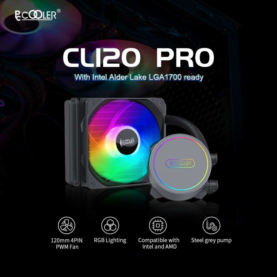 Liquid Cooler PC COOLER GI-CL120 PRO RGB 120mm | ITECHBALI