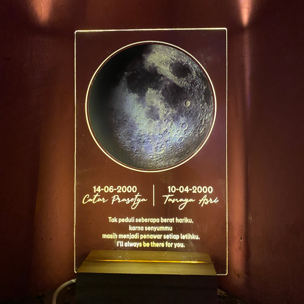 Moon Phase Lampu Tidur Akrilik