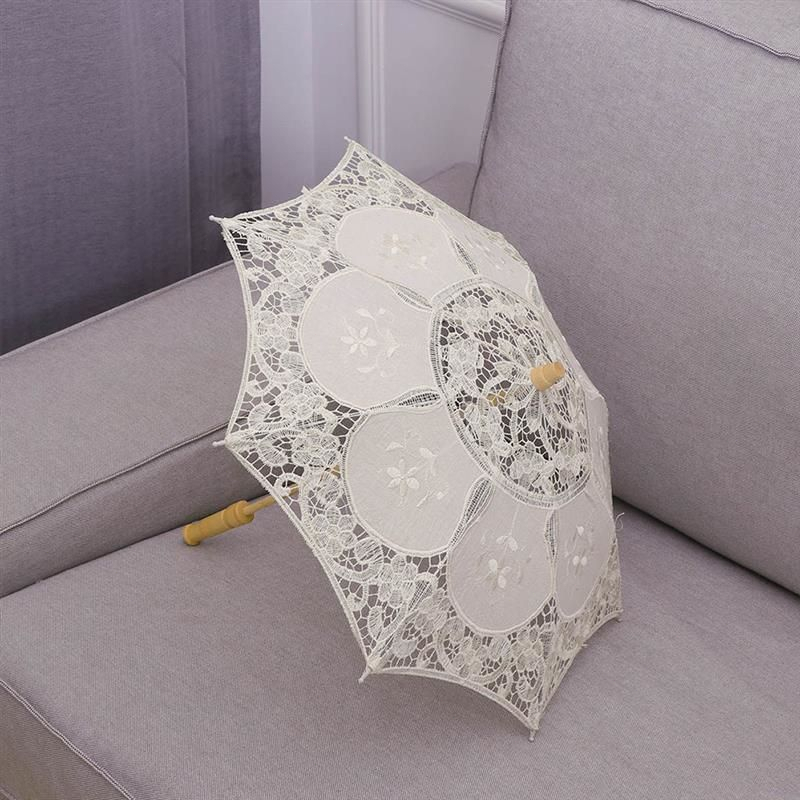 26cm Payung Pengantin Bahan Lace Mini Lace Umbrella Newborn Baby Photo Payung Lace Untuk Properti Fotografi