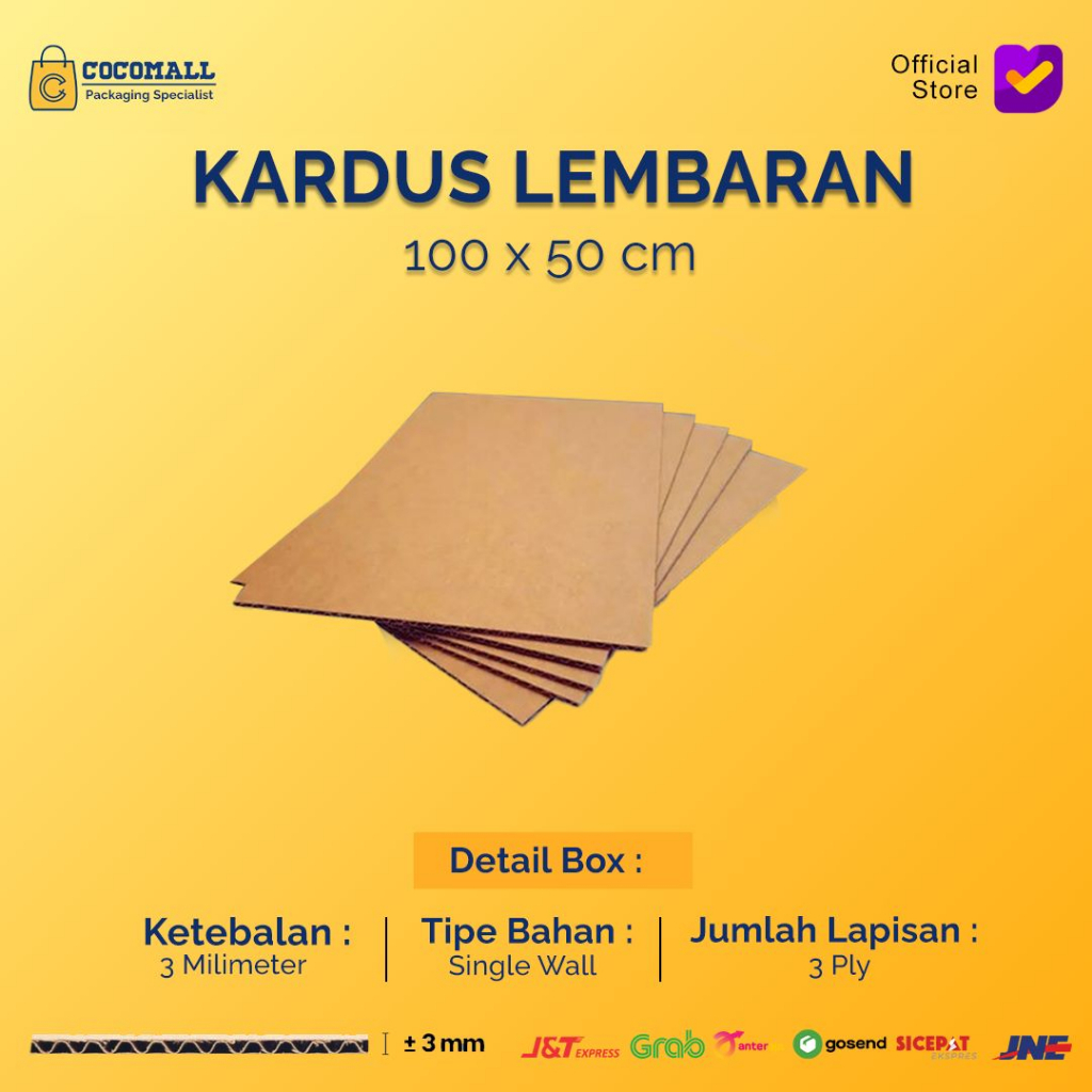 

Kardus Karton Lembaran 100x50 CM Dus Polos Packing Besar