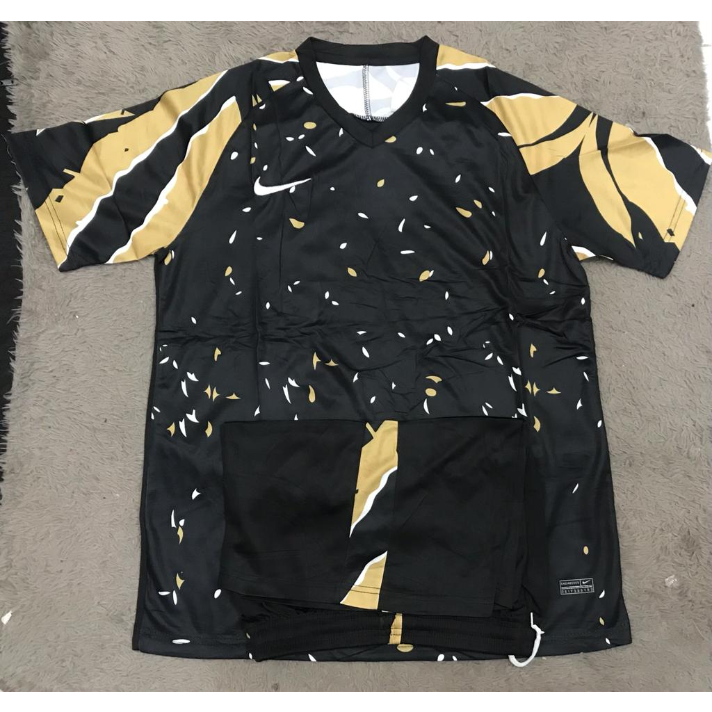 SETELAN BAJU FUTSAL SEPAK BOLA HITAM GRADE ORI IMPORT