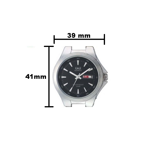 Jam Tangan Pria Casual Business Rantai Stainless Steel Tanggal Hari Analog Original Q&amp;Q QnQ QQ A164 A164J Series