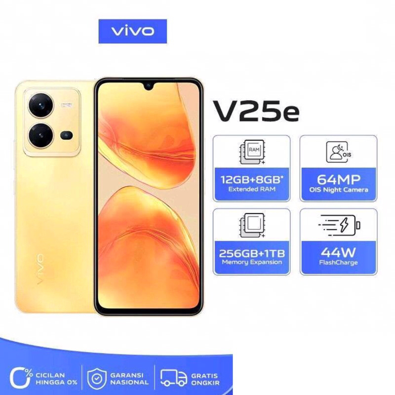 Vivo V25e | 8GB+128GB | Helio G99 | 64MP Triple Camera | 6.44&quot; AMOLED | NFC | Li-Po 4500mAh | Garansi Resmi Vivo 1 Tahun