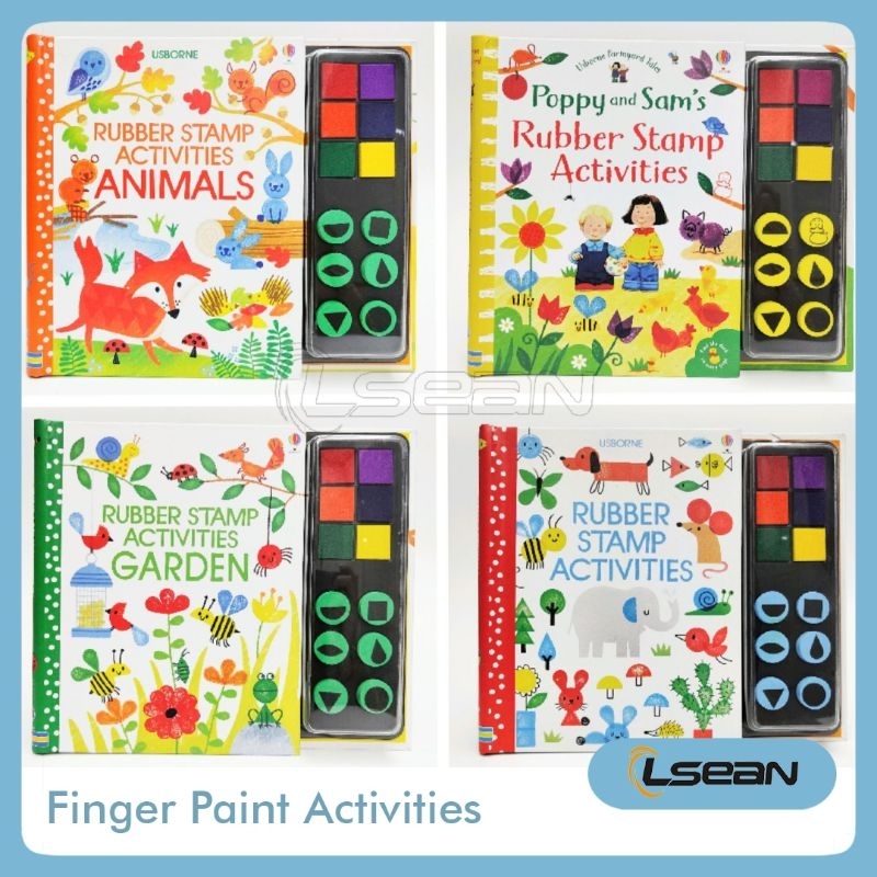 USBORNE FINGER PAINT RUBBER STAMP KIDS ACTIVITY BOOK Mainan Edukasi