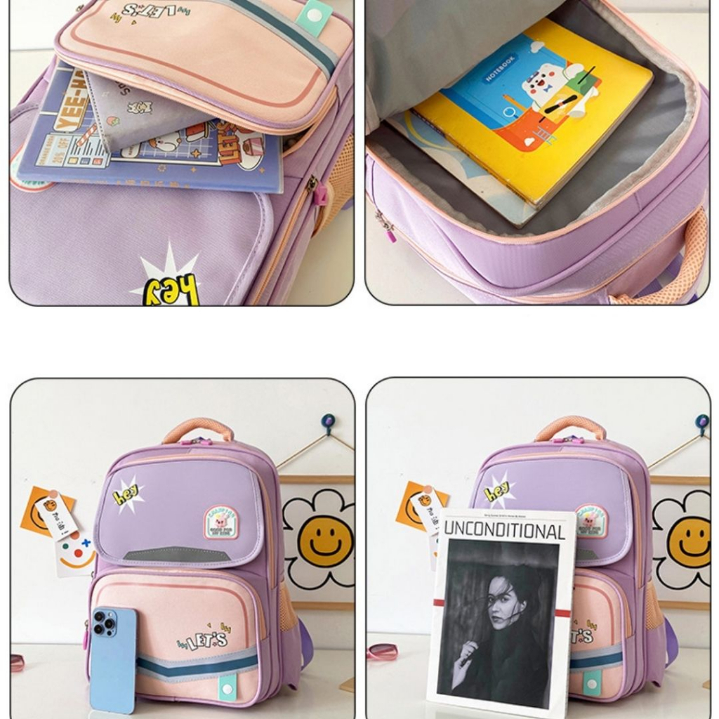 [M.Toys] Tas Ransel Anak Sekolah Model Simple buat SD Kualitas Import Premium -M0221