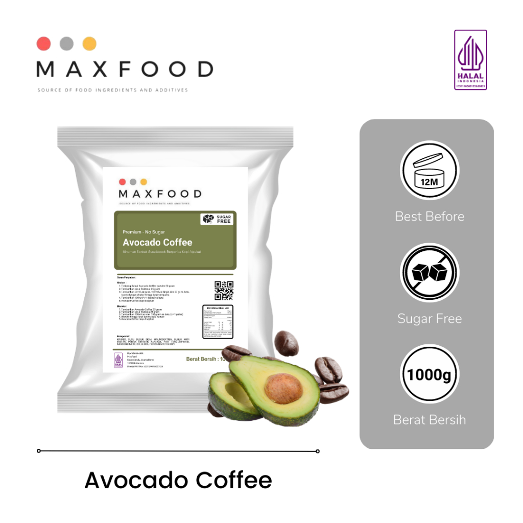 

Premium No Sugar - Bubuk Kopi Horeka /Powder Drink Avocado Coffee 1 kg