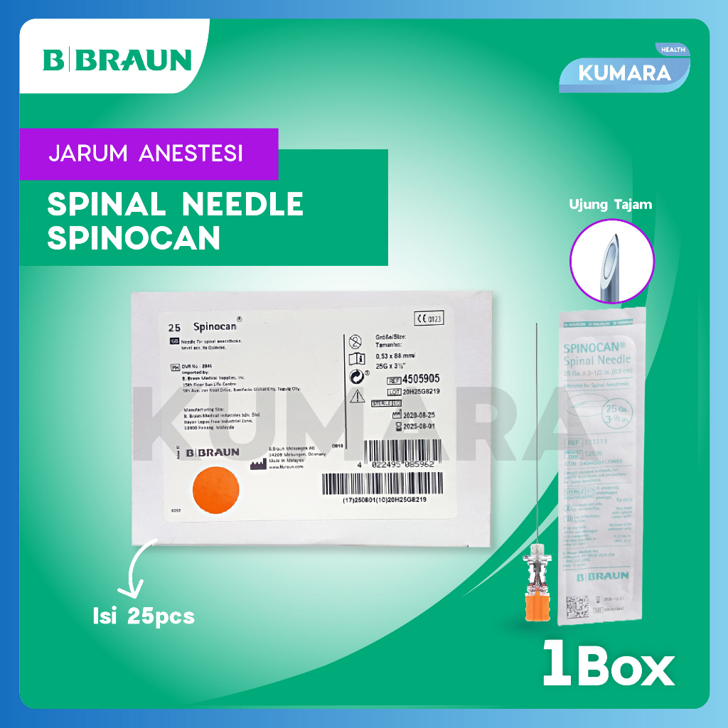 BBRAUN - Spinocan Spinal Needle | Jarum Spinal Box isi 25's | KUMARA
