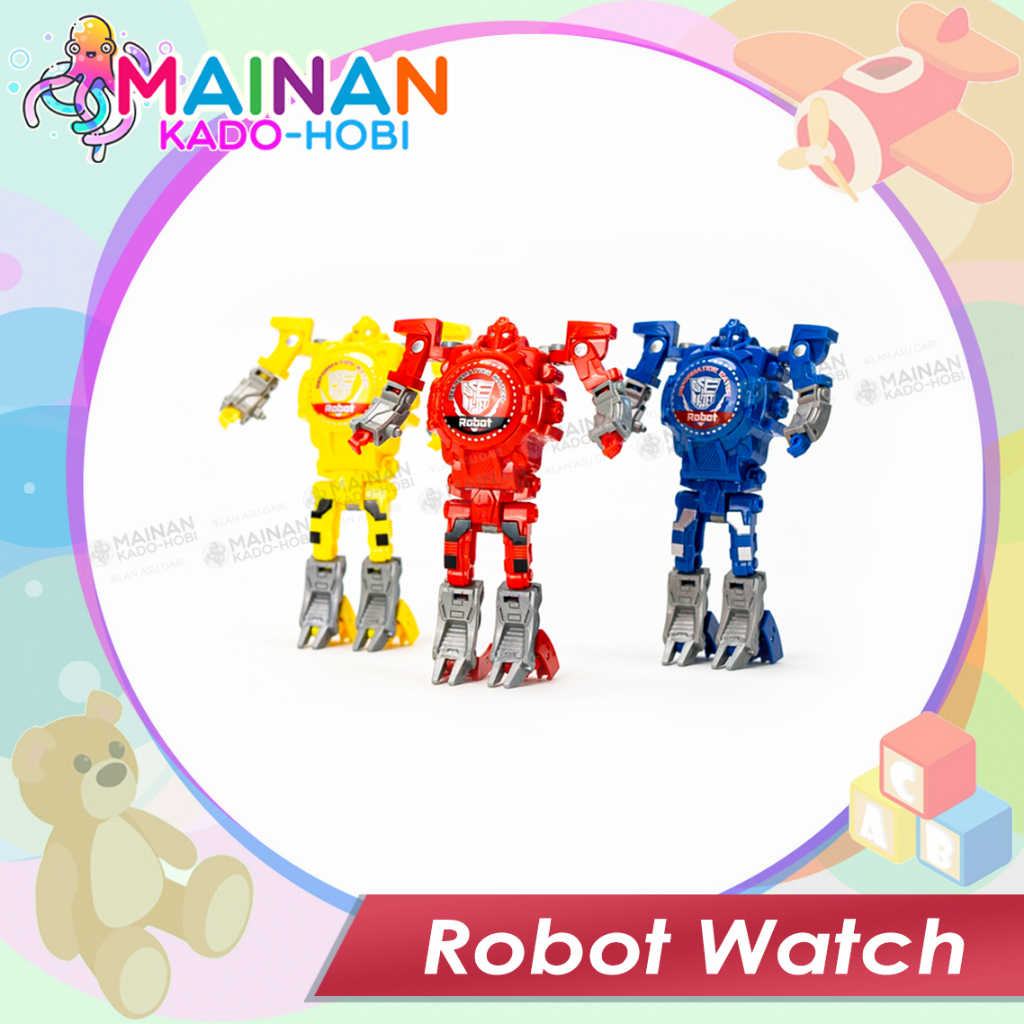 HADIAH UALNG TAHUN MAINAN ANAK JAM TANGAN ROBOT TRANSFORMER