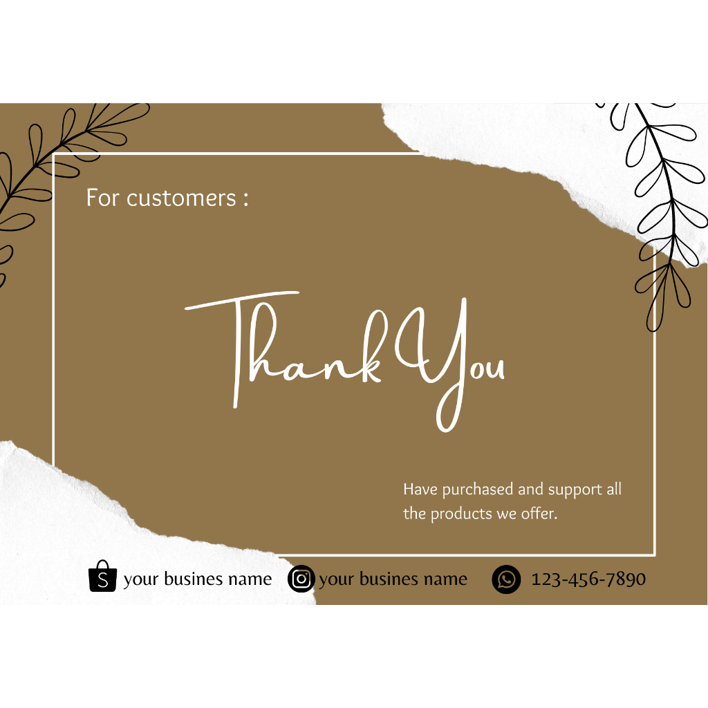 

THANKYOU CARD | JUAL TEMPLATE CARD | SHOPPING CARD SMALL BUSINESS | KARTU UCAPAN UNTUK OLSHOP