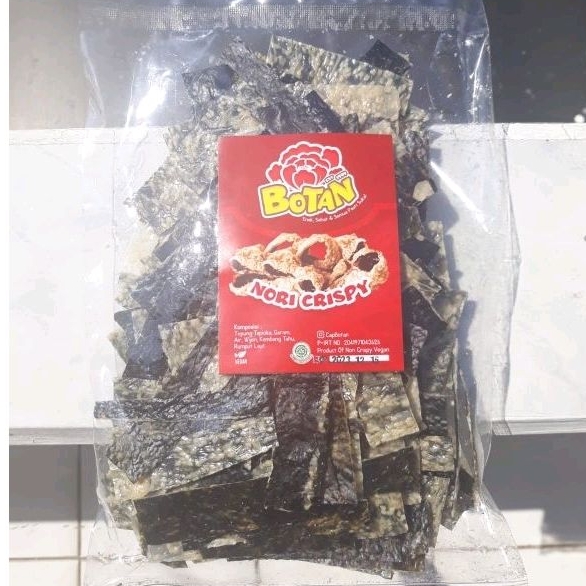 

Keripik / Kerupuk Nori Crispy - Seaweed Mentah 250 gr Botan Vegan & Vegetarian