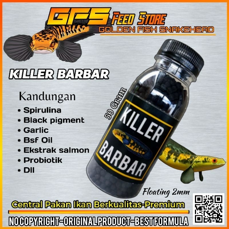 Killer BarBar Kemasan botol 100ml Pelet Channa Ampuh