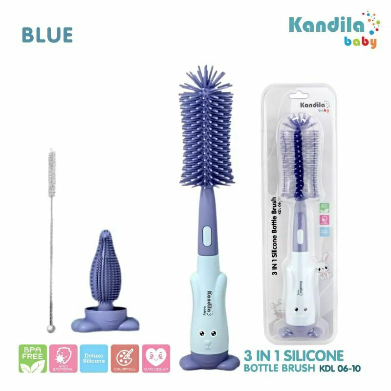 Kandila 3 in 1 Silicone Bottle Brush Sikat Botol Silikon Bayi KDL 06-10